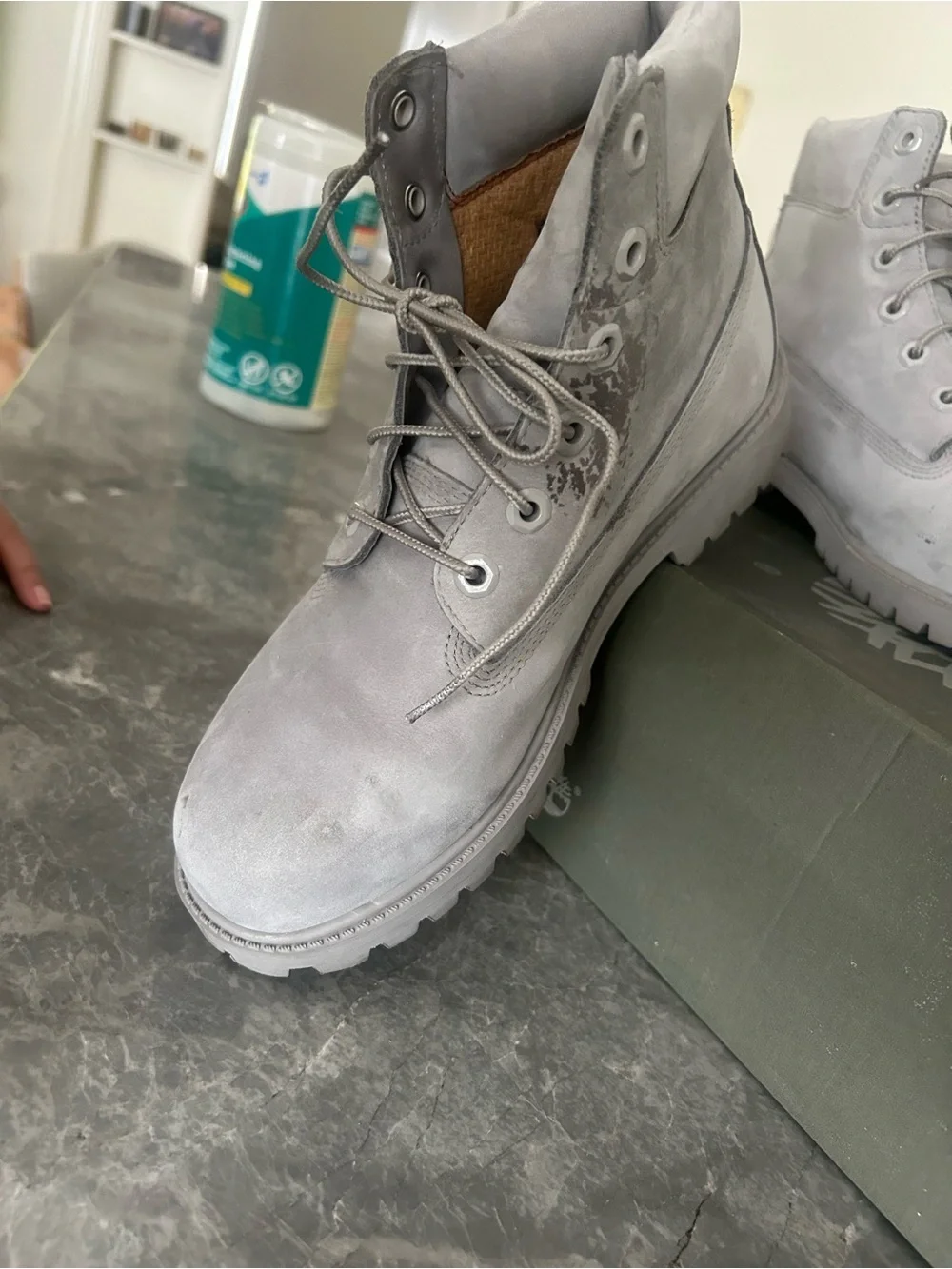 Timberland 6” Premium Waterproof Boots Grey Nubuck | Size 7 | Neutral Streetwear